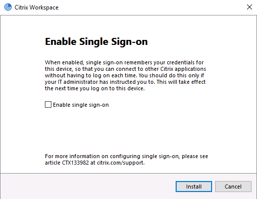 Citrix Single Sign-on